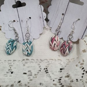 Handmade clay dangle earrings